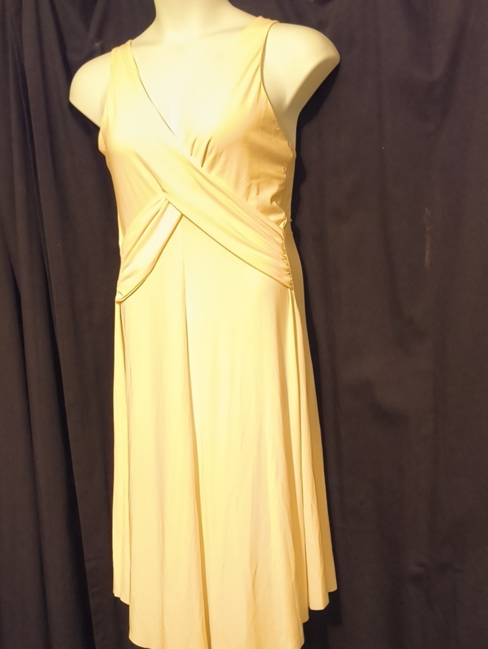 B. Smart Ivory Sleeveless Wrap Midi Dress #0048